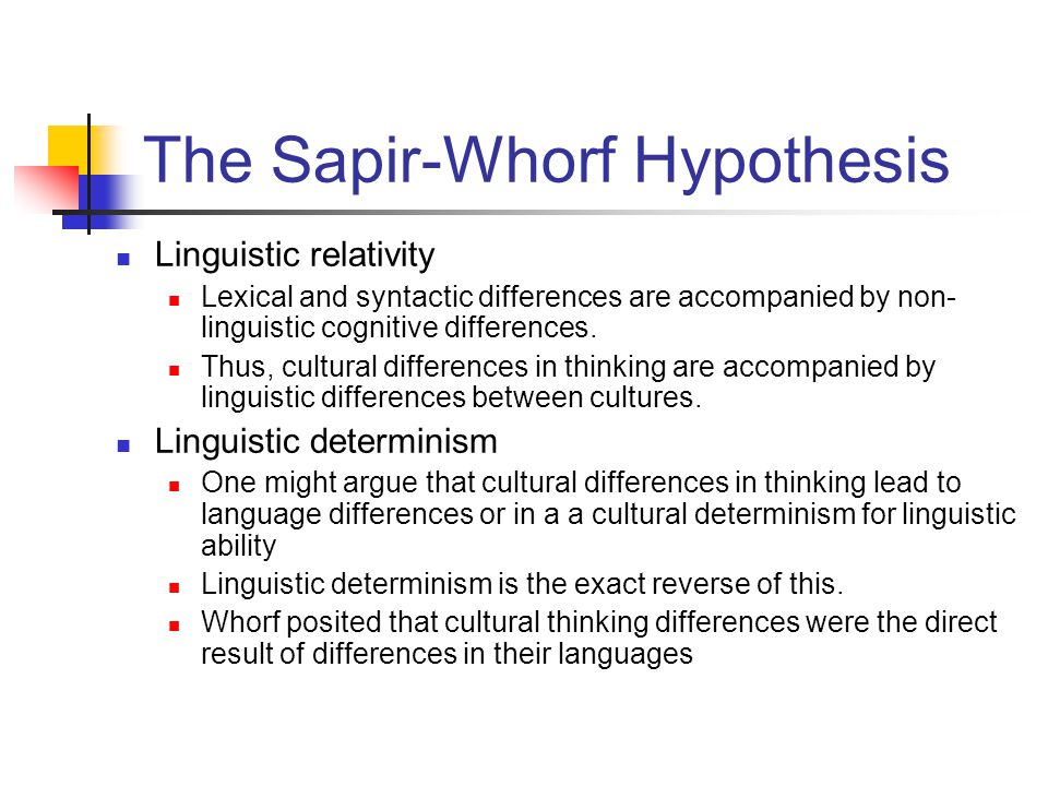 Sapir whorf hypothesis essay